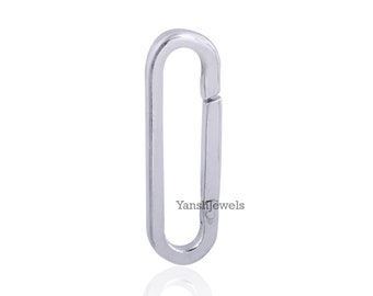 Conector de joyería con cierre ovalado de plata 925