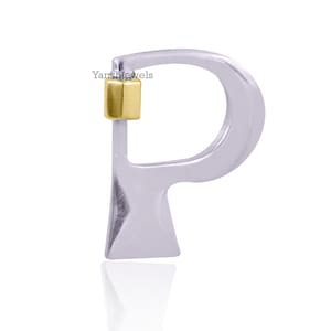 14k gold plated screw Initial P letter carabiner lock jewelry