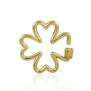 14k gold plated clover carabiner lock jewelry