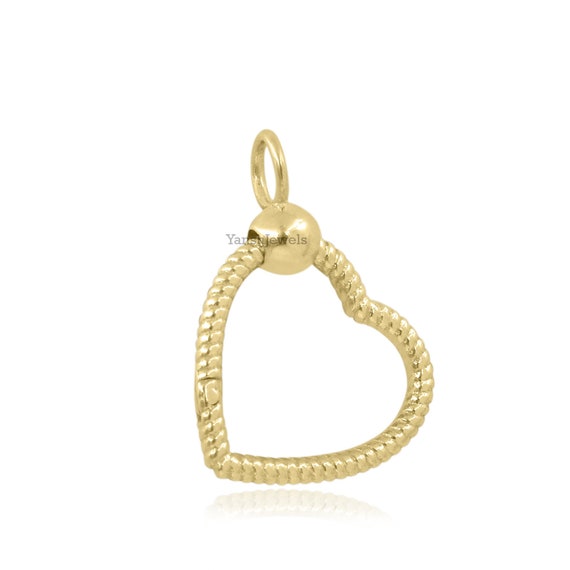 14K Yellow Gold Plated Twisted Heart Clasp Lock Jewelry - Etsy