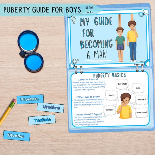 Jungen Pubertätsführer, Teenagerbuch, Fortpflanzungssystem, Autismus, Jungen in der Pubertät Körperpflege, Körperliche Veränderungen, Meinen Körper lernen