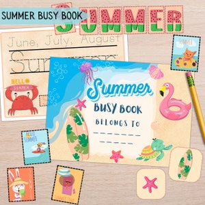 Livre chargé d'été, activité de voyage sur la route pour enfants, école à la maison d'été, livre tranquille assorti, activité de voyage, cartable d'apprentissage préscolaire et tout-petit
