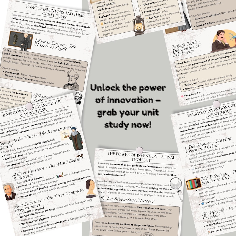 Inventions and Inventors Unit Study | Hands-on Activities, History ...