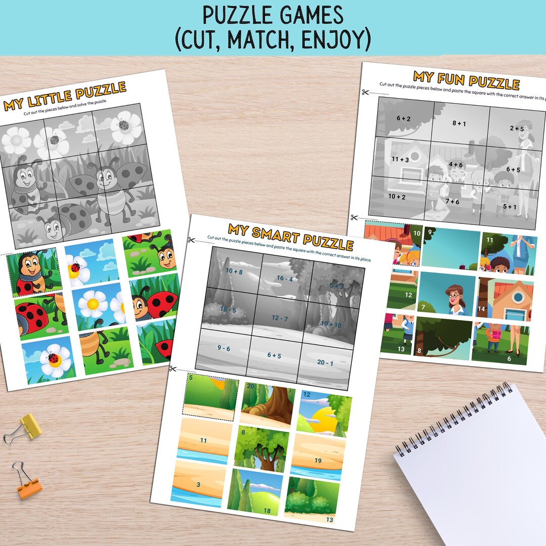 Toddler Math Puzzles: Fine Motor Skills Activity (PDF Download A4 Size ...
