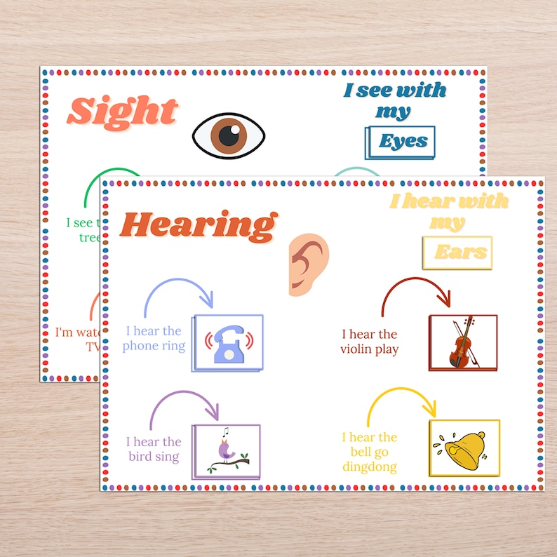 Five Senses Printable Learning, 5 Senses Sorting Activity, Preschool