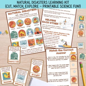 Natural Disasters Learning Kit: Weather Science Flashcards, Montessori Homeschool (PDF Download)