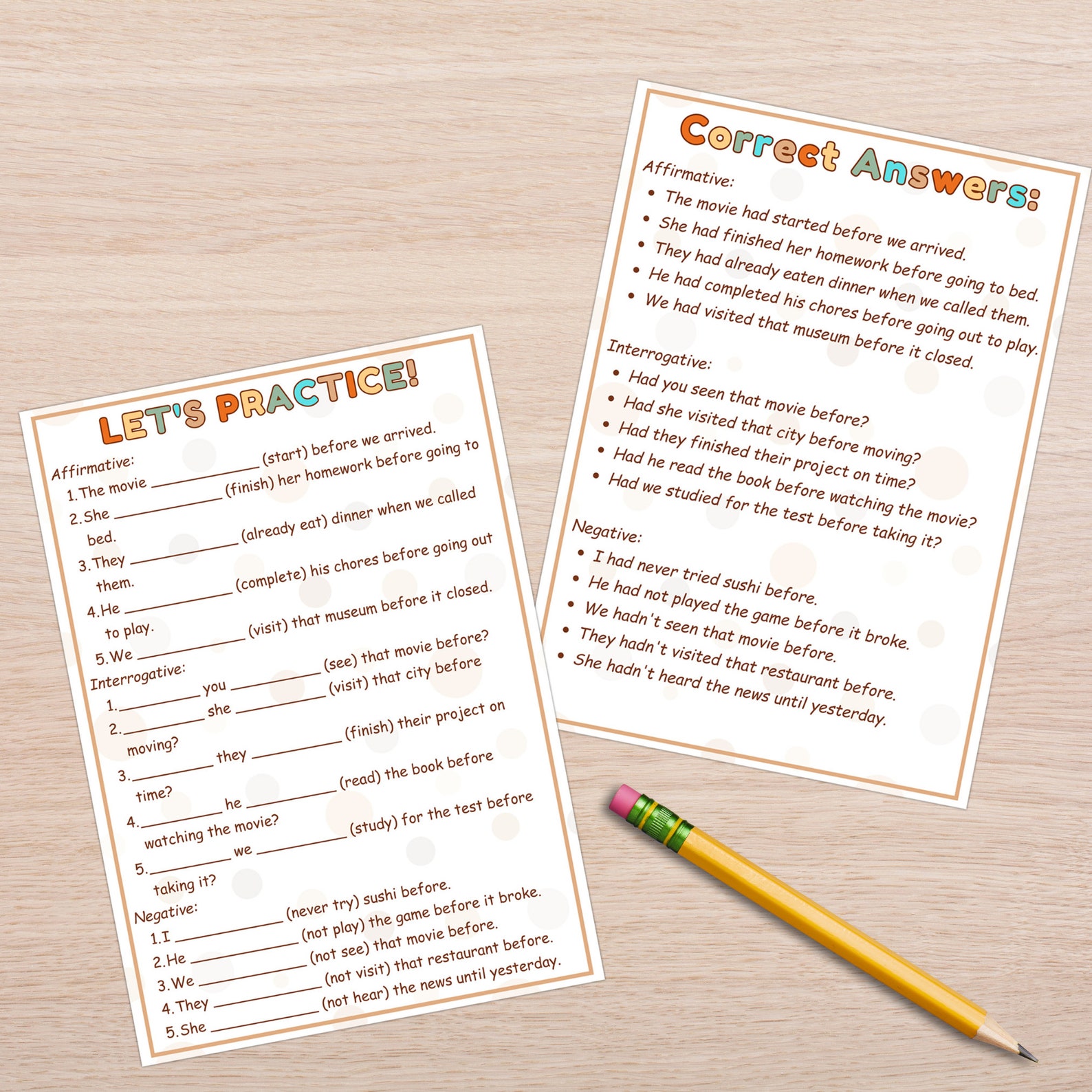 PAST PERFECT TENSE K5 LEARNING visual data 6