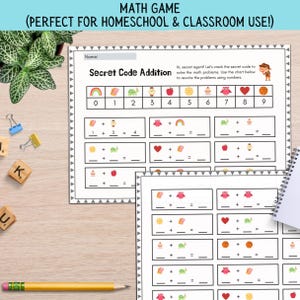 Secret Agent Math Game: Counting Practice, Pre-K & Kindergarten (PDF Download A4 Size)