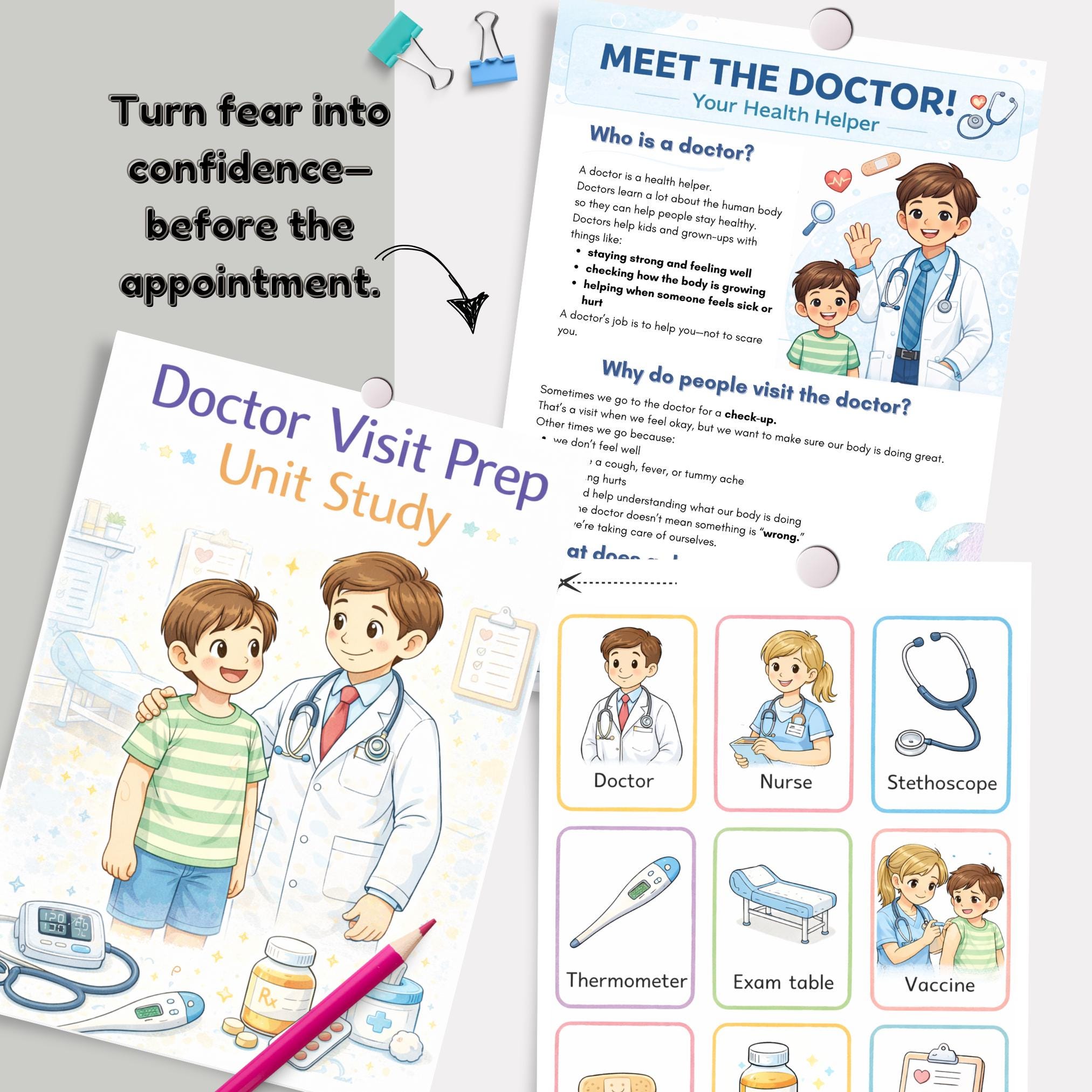 Doctor Visit Prep for Kids Printable | Reduce Doctor Anxiety | Checkup ...