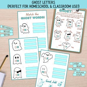 Ghost Letters Phonics Activity: Kids English Language Lesson (PDF Download A4 Size)