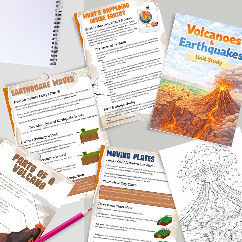 Volcanoes & Earthquakes Unit Study Printable | Earth Science for Kids ...