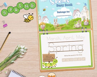 Spring Busy Book: Printable Learning Binder for Preschool Kids (PDF Download