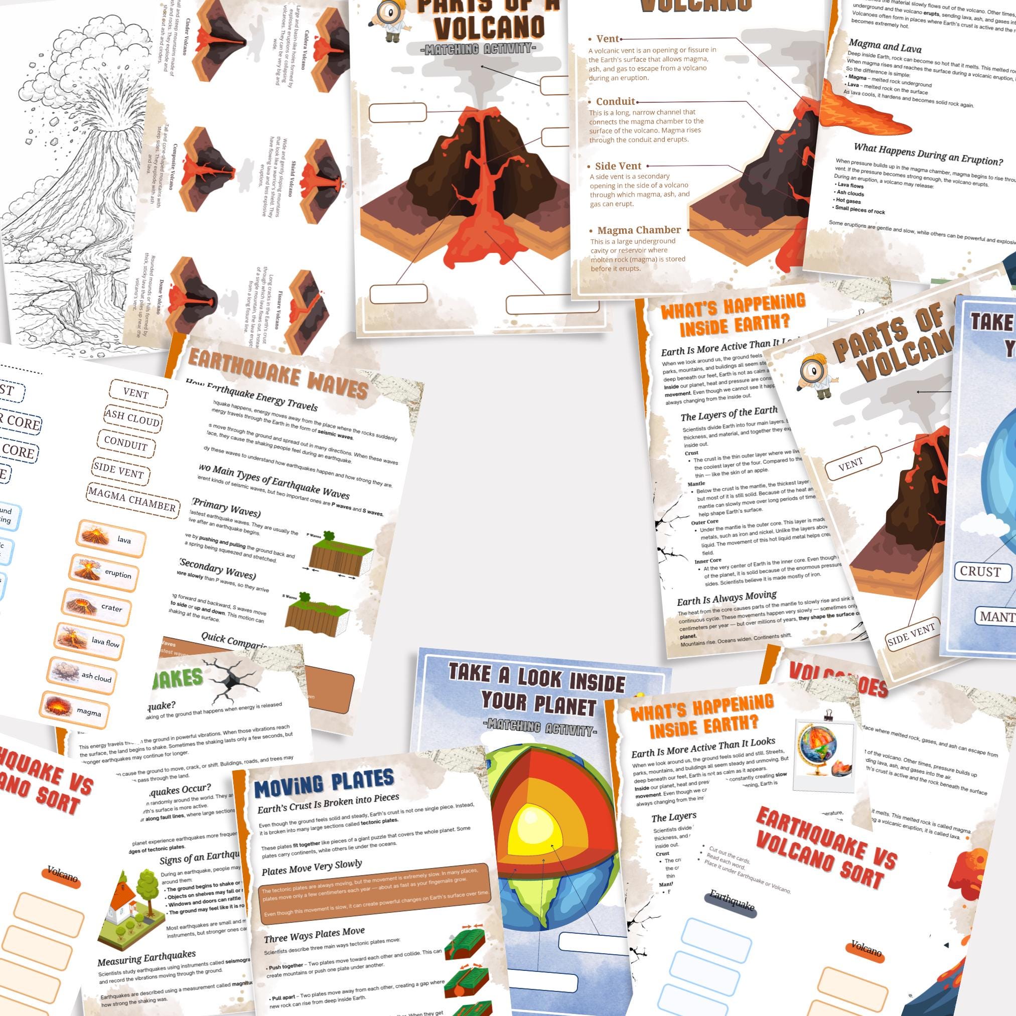 Volcanoes & Earthquakes Unit Study Printable | Earth Science for Kids ...