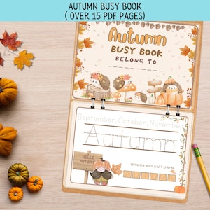 Fall Busy Book for Toddlers: Autumn Math & ABC Activities (PDF Download)