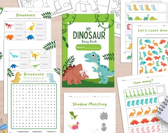 Dinosaur Toddler Busy Book: Pre-K Learning Binder (Digital Download)