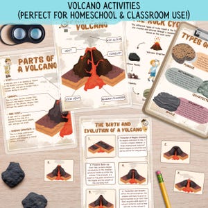 Volcano Activity Lesson: Geology & Rock Types - Printable Unit Study (PDF Download)