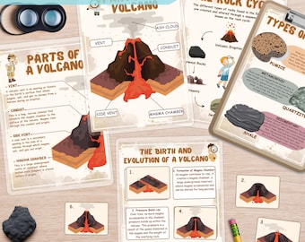 Volcano Activity Lesson: Geology & Rock Types - Printable Unit Study (PDF Download)