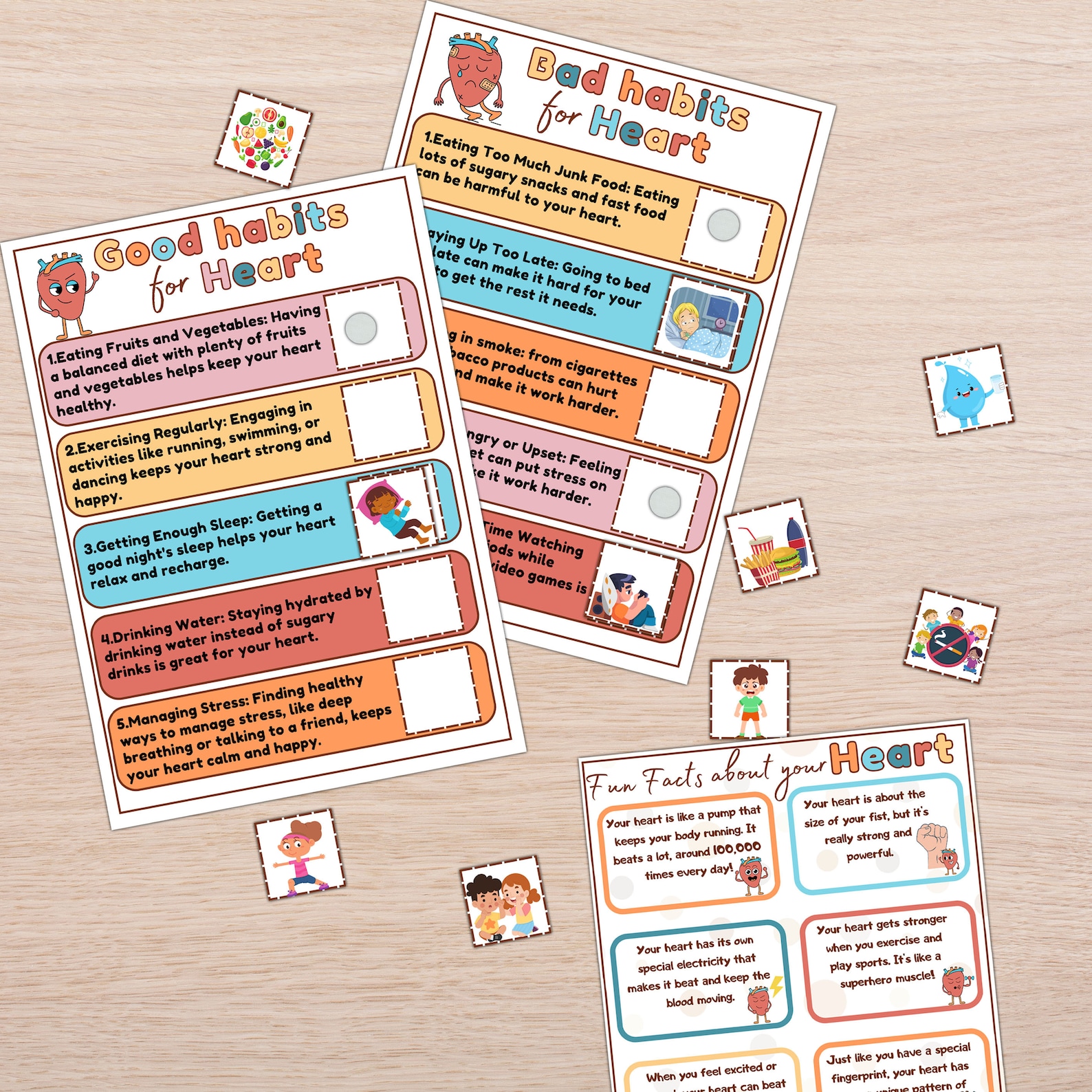 Heart Anatomy Printable Activity for Kids, Heart Diagram Matching Game ...