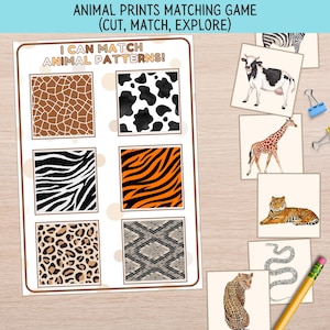 Gioco di abbinamento di modelli di animali: attività per bambini piccoli (scarica PDF)