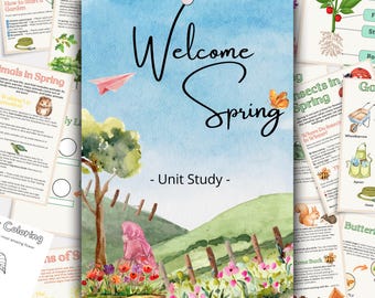 Spring Unit Study for Kids | Seasons Science Lessons and Nature Activities | Printable Spring Worksheets and Crafts, PDF Download