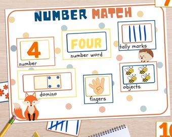 Number Learning Activity Printable: Preschool Counting Worksheets (PDF Download A4 Size)