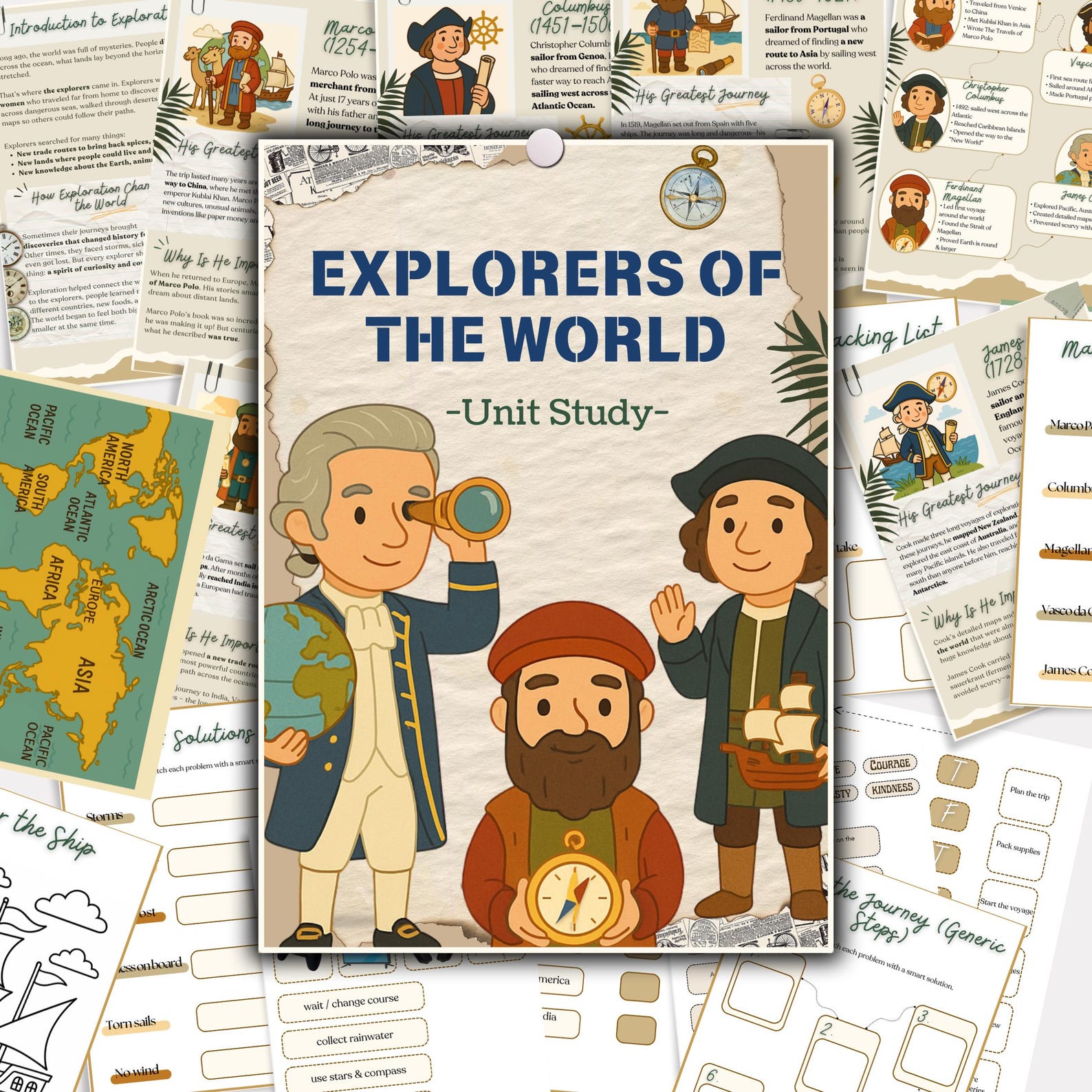 Age of Exploration Unit Study | Discover Famous Explorers | Printable ...