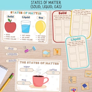 States of Matter Kids Activity: Solid, Liquid, Gas - Early Science (PDF Download)