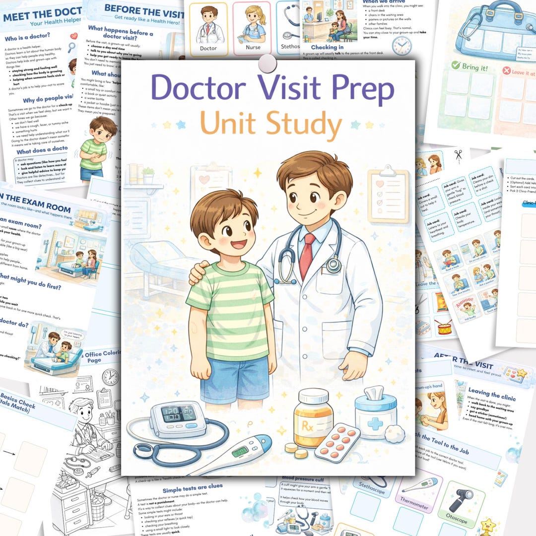 Doctor Visit Prep for Kids Printable | Reduce Doctor Anxiety | Checkup ...