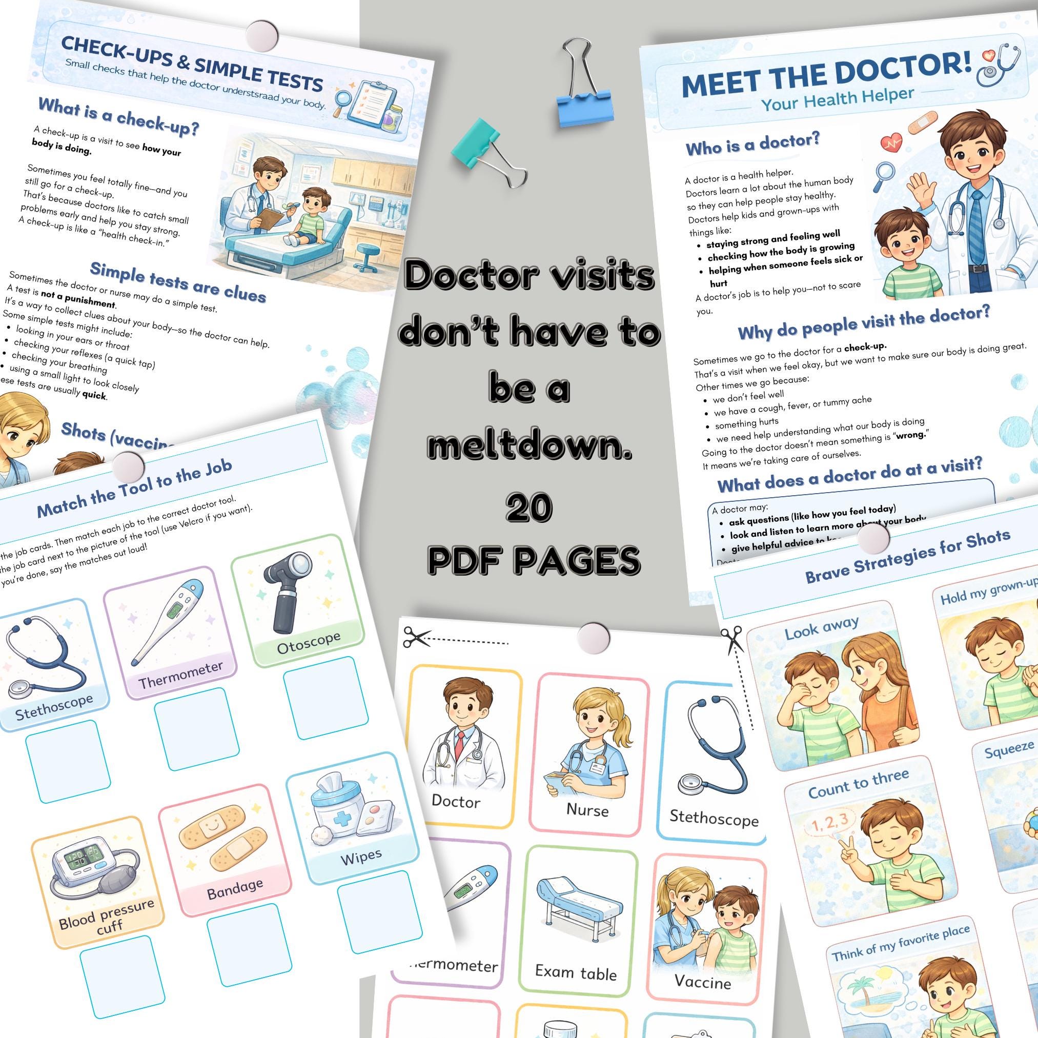 Doctor Visit Prep for Kids Printable | Reduce Doctor Anxiety | Checkup ...