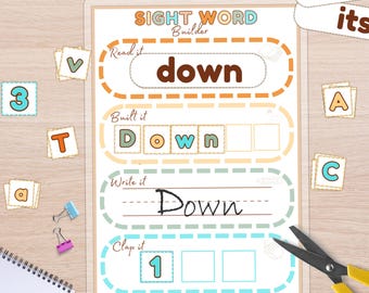 Fry Sight Words Learning Activity: Montessori Homeschool Spelling Game (PDF Download