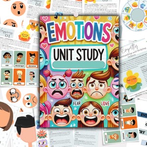 EMOTION Unit study, Emotions Activity for Kids, Autism Activities Printable Toddler Emotions Chart, Emotions flashcards, Life Skills