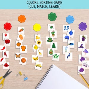 Color Sorting Activity: Montessori Learning Game (PDF Download A4 Size)