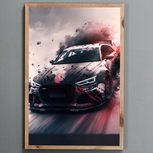 Arte digital inspirado en Audi, RS6 ArtDigital Car Print, Car Poster, Audi, Automotive Enthusiast, Car Gift, Audi Art. RS6 a la deriva