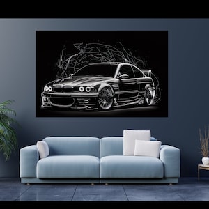 BMW Inspired Digital Art, Digital Car Print, Car Poster, BMW, Automotive Enthusiast, Car Gift, BMW Art