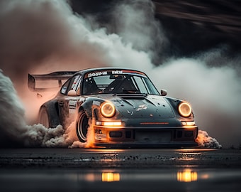 Porsche Inspired Digital Art, Digital Car Print, Car Poster, 911, Porsche 911, Automotive Enthusiast, Car Gift, Porsche Art. Wall art. 911 P