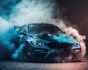 BMW Inspired Digital Art, Digital Car Print, Car Poster, BMW, Automotive Enthusiast, Car Gift, BMW Art