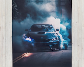 BMW M With Blue Smoke Throw Blanket