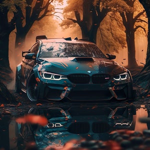 BMW Inspired Digital Art, Digital Car Print, Car Poster, BMW, Automotive Enthusiast, Car Gift, BMW Art