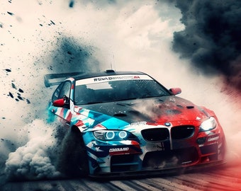 BMW Inspired Digital Art, Digital Car Print, Car Poster, BMW, Automotive Enthusiast, Car Gift, BMW Art