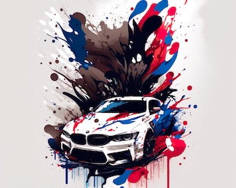 BMW Inspired Digital Art, Digital Car Print, Car Poster, BMW, Automotive Enthusiast, Car Gift, BMW Art