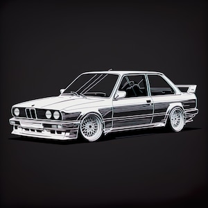 BMW Inspired Digital Art, Digital Car Print, Car Poster, BMW, Automotive Enthusiast, Car Gift, BMW Art, bmw m3, classic bmw