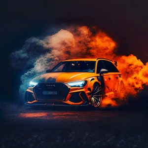 Arte digital inspirado en Audi, RS6 ArtDigital Car Print, Cartel de coche, Audi, Entusiasta de la automoción, Regalo de coche, Audi Art. RS6