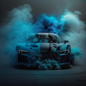 Arte digital inspirado en Audi, impresión de coche digital, cartel de coche, Audi, entusiasta del automóvil, regalo de coche, arte de Audi