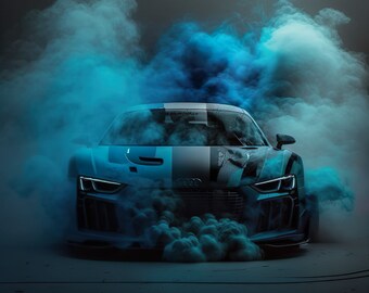 Impression D'Art Audi Personnalisée - Affiche Style Bloc Lego