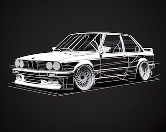 BMW Inspired Digital Art, Digital Car Print, Car Poster, BMW, Automotive Enthusiast, Car Gift, BMW Art, bmw m3