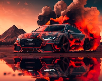 Audi Inspired Digital Art, Audi RS7 Digital Car Print, Car Poster, Audi, Automotive Enthusiast, Car Gift, Audi Art, RS7 art, RS art, RS7