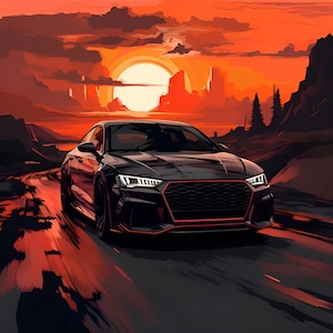 Audi Inspired Digital Art, RS7 ArtDigital Car Print, Car Poster, Audi, Automotive Enthusiast, Car Gift, Audi Art RS7