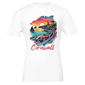 Vintage Cornwall Road Trip T-Shirt | Bella + Canvas 3001 Küstenabenteuer T-Shirt | Perfekt für Cornwall Liebhaber & Autobegeisterte