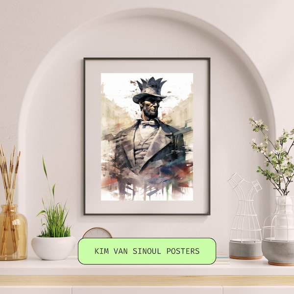 Leaders In The Dream World, US President Redesign, Abraham Lincoln Lover Gift, Printable Wall Art Decor, Digital Printable, Instant Download