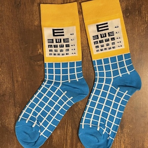 Colourful Socks Eye Test Chart | funky Socks | women&#39;s socks | men&#39;s socks | gift ideas